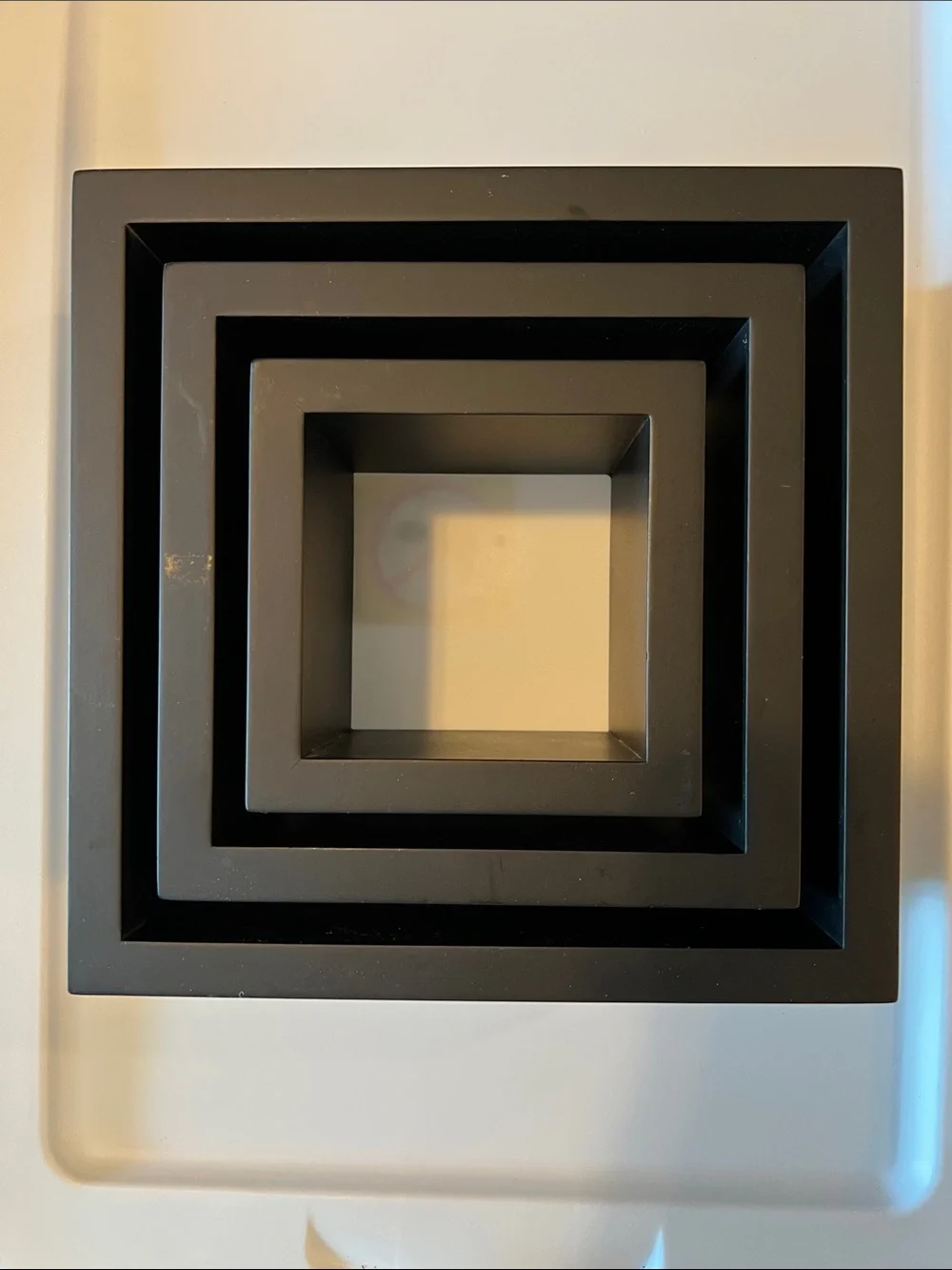 3 Dark Brown Floating Square Wall Shelves - Home Wall Decor